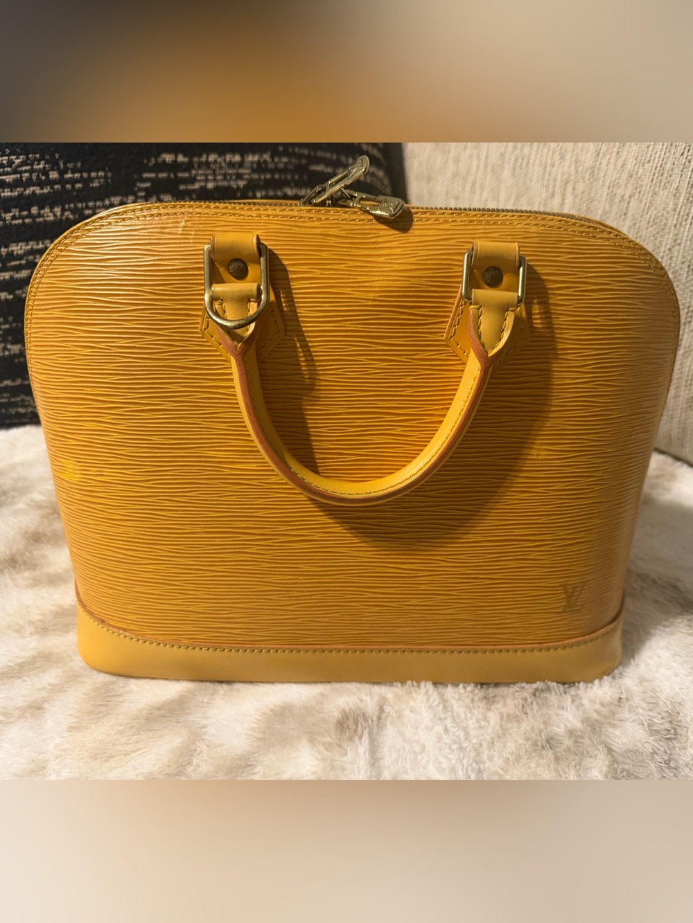 Louis Vuitton Yellow Epi Alma PM Satchel